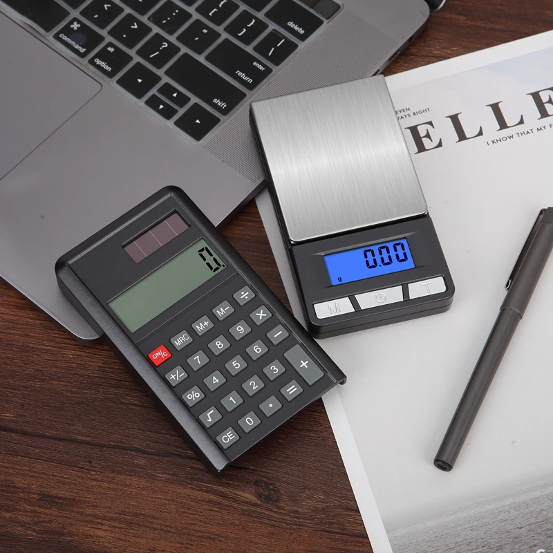 200g 0.01g Precision Digital Jewelry Gold Gram Carat Scales Blue LCD Pocket Weight Balance 500g 0.1 Solar Power Calculator Scale portable scale pocket scale jewelry scale digital scale weighing tools