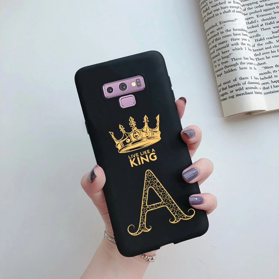 Elegant Crown Letters Shockproof Protective Phone Case - Stylish Silicone Bumper Back Cover for Samsung Galaxy Note 9