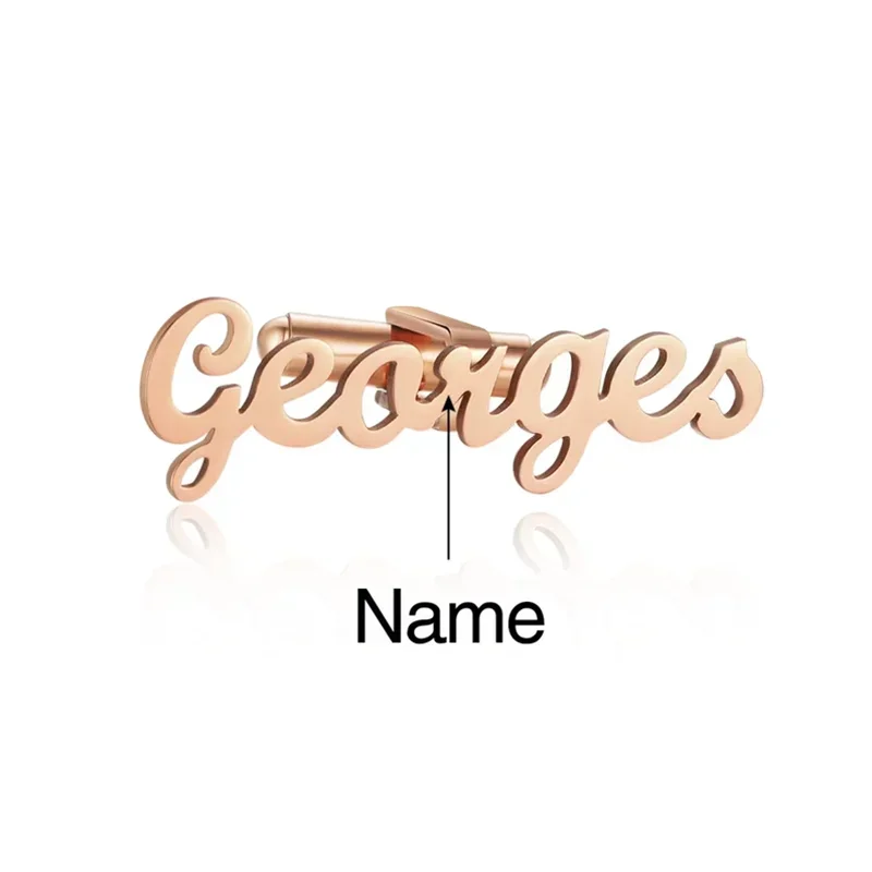 Custom Name Shirt Cufflinks Personalized Customized  Stainless Steel Buttons Man Jewelry Gift Wedding Accessories LOGO Cufflink