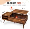 Wood Lift Top Coffee Table with Adjustable Storage Shelf and Hidden Compartment, Lift Tabletop Dining Table for Living Room 3