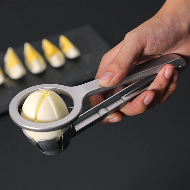 Egg Cutter Aluminum Alloy Manual Egg Cutter with Handle Multifunctional Portable Preserved Egg Splitter Slicers Kitchen Accessories
