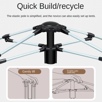 Double-layer Waterproof Anti-UV Shade Beach Camping Portable Automatic Pole With Two Doors Two Windows With Canopy Travel Tent 3