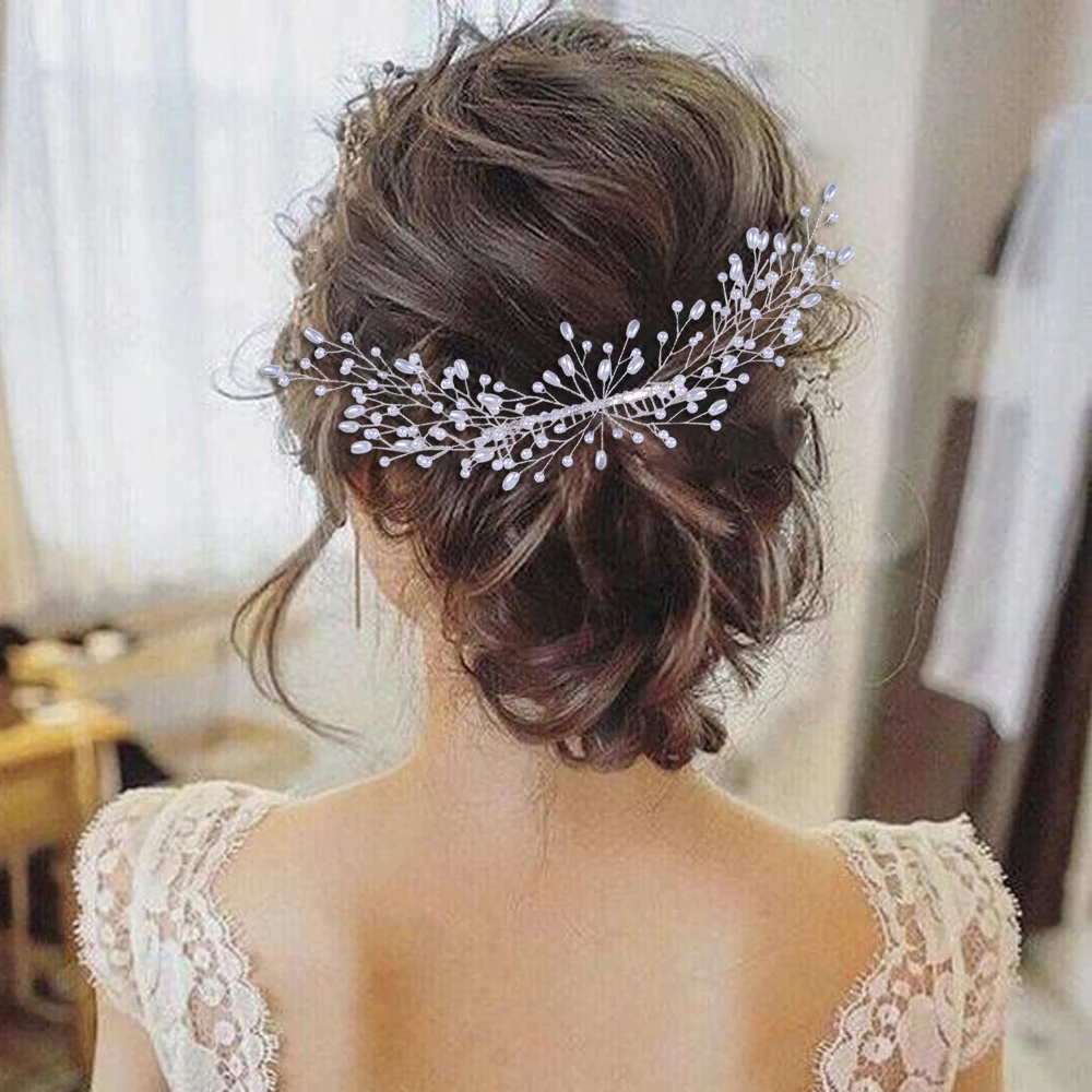 

Hair Combs Bride Elegant Women’s Headpiece For Wedding Pearls Decoration Bridal Hair Accessories Women Hair Combs Head Jewelry