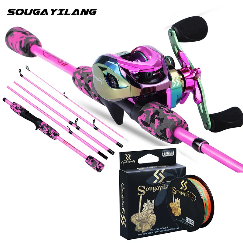 Sougayilang Camouflage Fishing Rod and Reel Combo Set with Fishing Line Casting Fishing Rod and