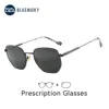 BLUEMOKY Fashion Hexagon Prescription Sunglasses For Men Women Polarized Progressive Lenses UV400 Protection Sun Shades