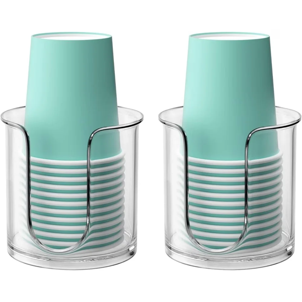 Compact Bathroom Cup Dispenser for Countertops - Small Paper & Mouthwash Cup Holder
