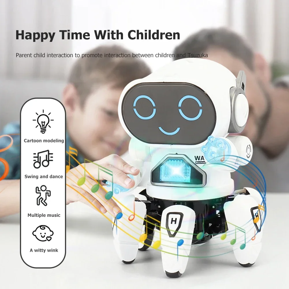 Dance Music 6 Claws Robot Octopus Spider Robots Vehicle Birthday Gift Toys for Children Kids Early Education Baby Toy Boys Girls 3