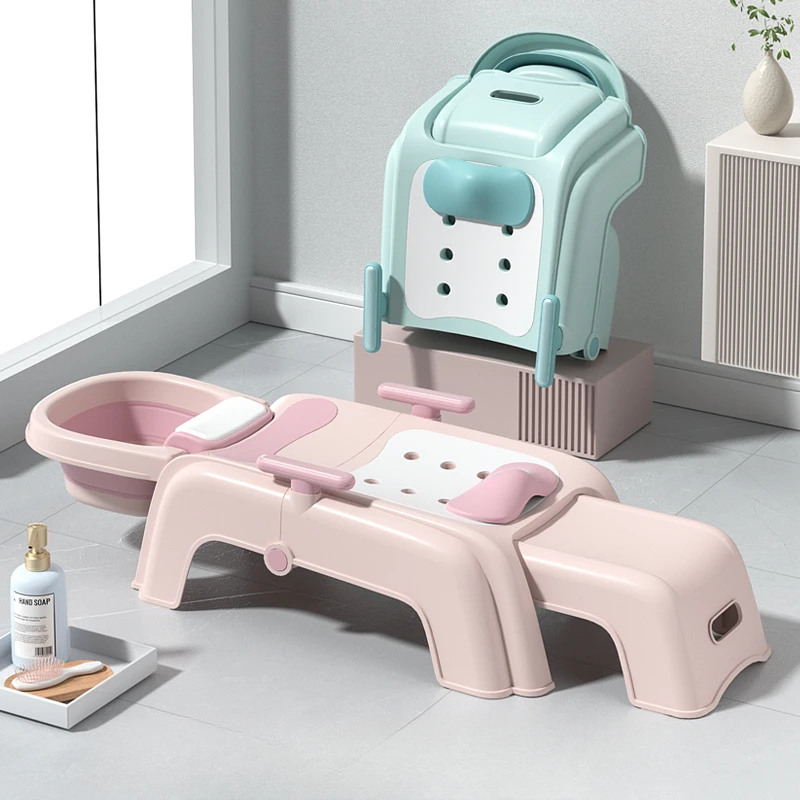 Children Ergonomics Shampoo Chairs Lounge Folding Gravida Hair Wash Sink Shampoo Chairs Big Bed Chuveiro Salon Furniture QF50SC gravida hair wash shampoo chairs artifact lounge children bed adult shampoo chairs comfort equipment chuveiro furniture qf50sc