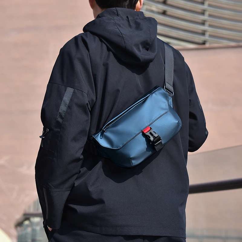 Fashion chest bag, multi-functional men's sports shoulder bag, large capacity leisure backpack, men's chest bag, outdoor diagona