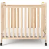 SafetyCraft Clearview Compact Daycare Crib, Durable Wood Construction, Non-Marking Casters (2 Locking), Includes 3” InfaPure 4