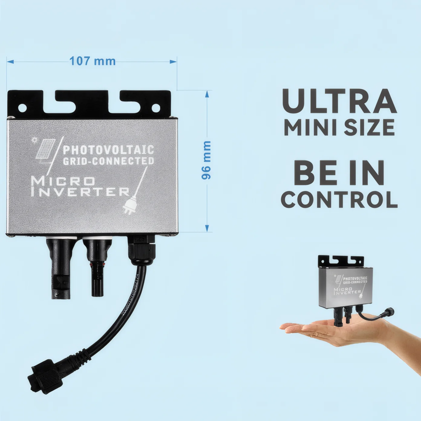 POWLSOJX Mini Solar Micro Grid-Tie Inverter DC 10-30V Ingresso 180V-265VAC Uscita 150W/200W IP45 Impermeabile - immagine 2