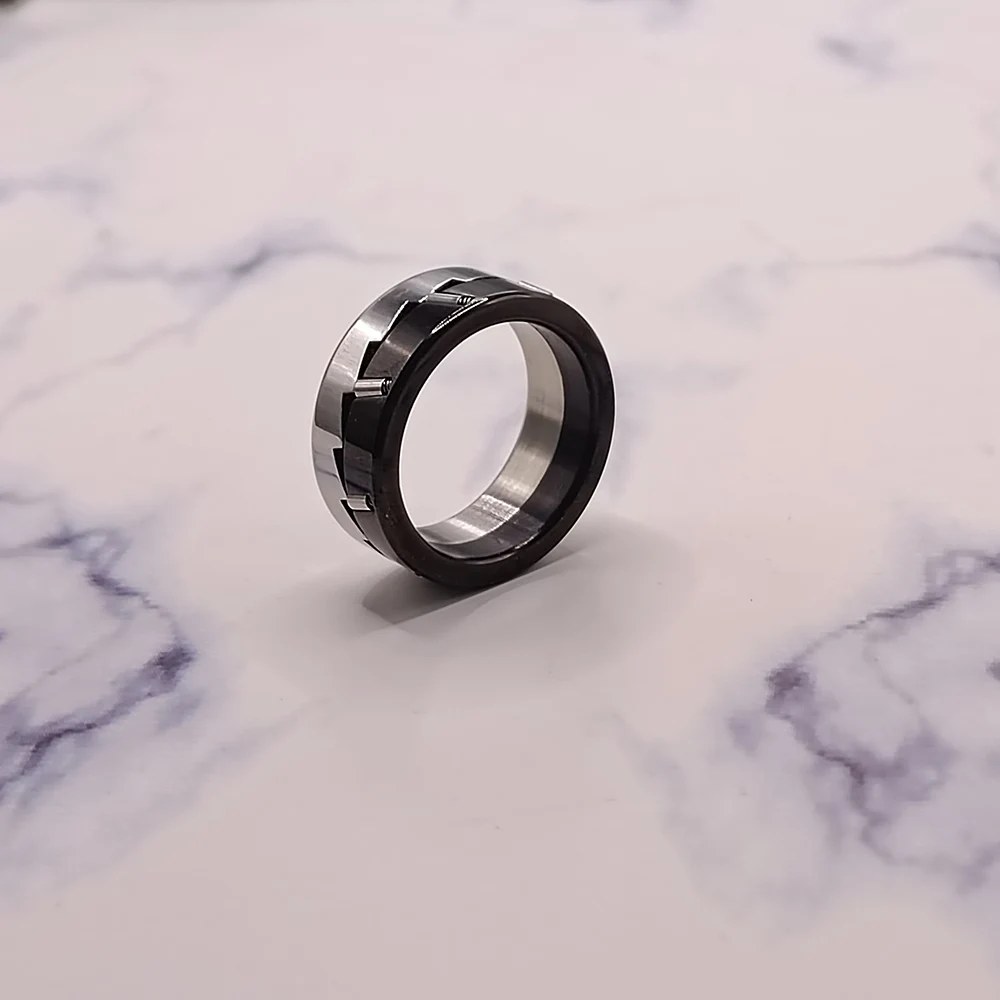 Two Hands Metal EDC Toy Fingertip Slider Fashion Accessories Ratchet Ring Relieve Adult Stress Metal ADHD Leisure Fingertip Ring