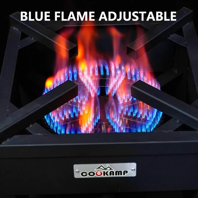 1-Burner Outdoor Propane Gas Cooker 260000 BTU with 0-30 PSI Adjustable Regulator and Steel Braided Hose 3