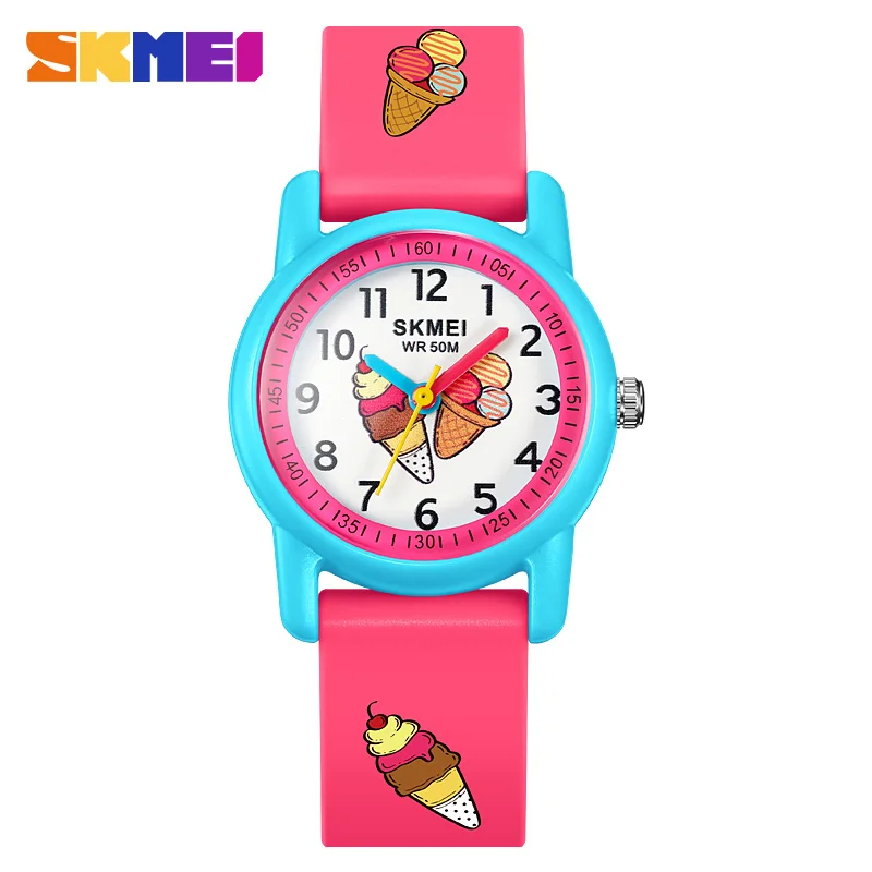 

SKMEI Cute Cartoon Pattern Children Watch Waterproof Kids Quartz Wristwatches For Boys Girls Clock Soft montre enfant