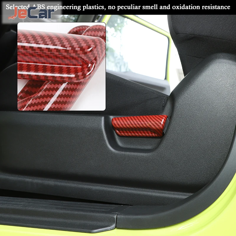 Car Seat Backrest Adjustment Trim Cover For Suzuki Jimny 2019-2023 - ABS Red Decorative Button Cover