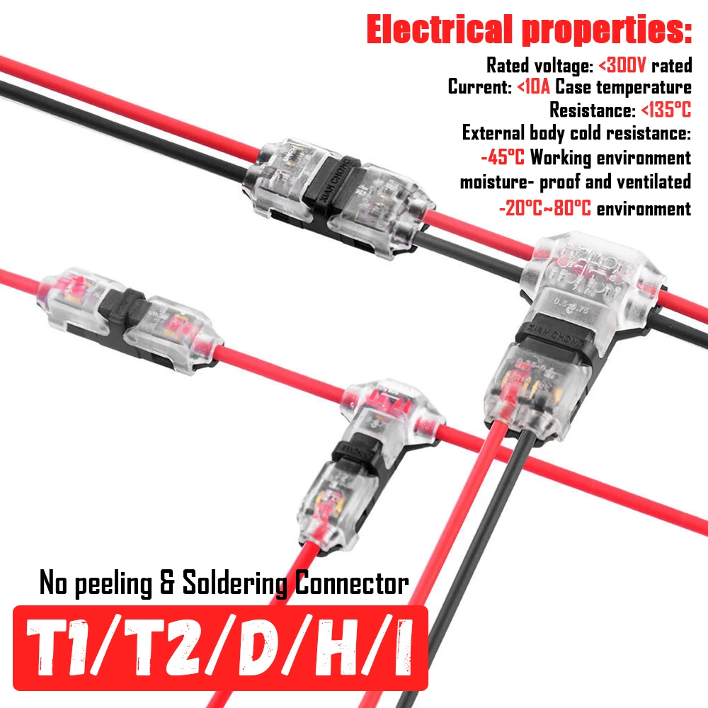 Wire Connector 5/10Pcs 2Pin Pluggable Quick Splice Electrical Cable Crimp Terminals for Wires Wiring 8-22AWG LED Car Connectors
