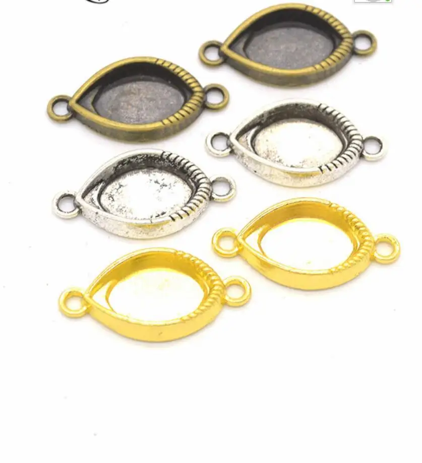 

35pcs 11*15mm Inner Size Plated Evil Eye Style Cameo Cabochon Base Setting Charms Animal Pendant Necklace Findings F0606