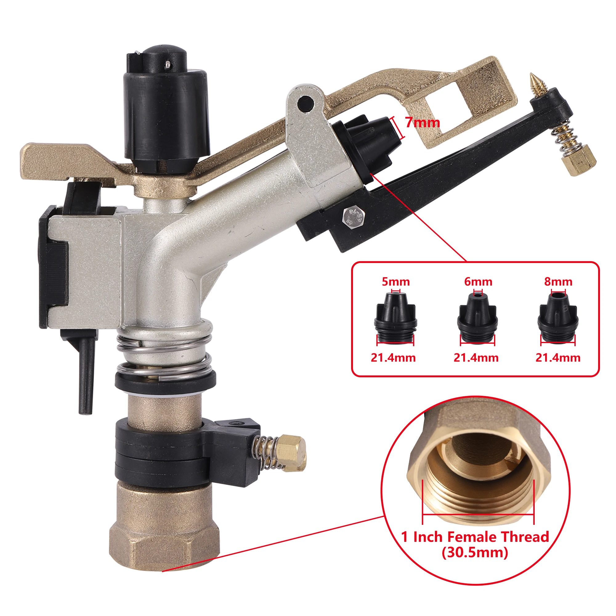 G1" Female Thread Big Covering Range Sprinklers Agriculture Farm Garden Irrigation Watering Rain Gun Metal Lawn Park Sprinkler garden sprinkler irrigation sprinklers garden irrigation nozzle drip irrigation sprinklers garden sprayer nozzles