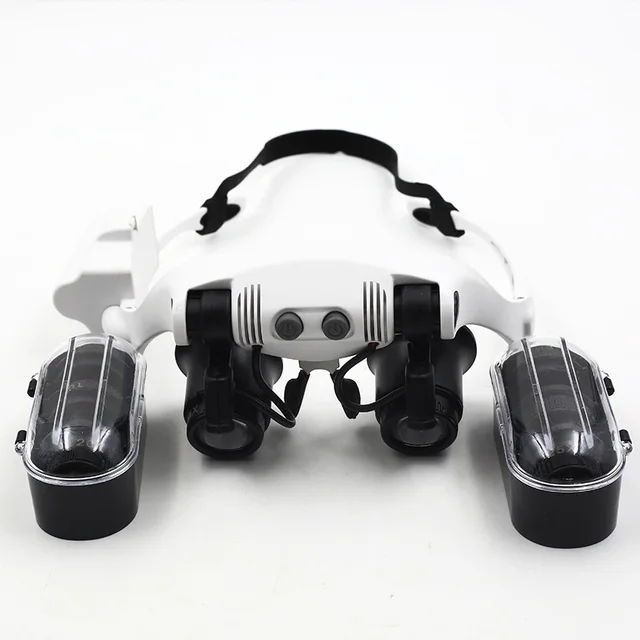 Gafas de aumento 10X 15X 20X 25X lámpara de luz Led lupa de cabeza joyería diadema lupa gafas de ojo gafas de vidrio óptico reparación de herramientas - Imagen 6