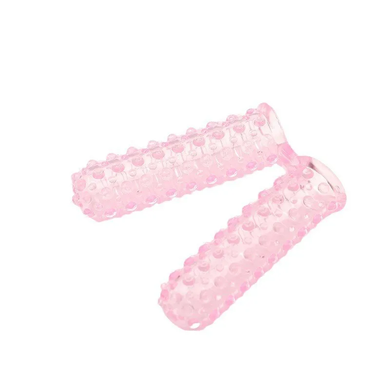 1PCS Crystal Wolf Tooth Double-Finger Together Finger Cover for Adult Couples Sexual Women Clitoral Vaginal Massage Sex Toys