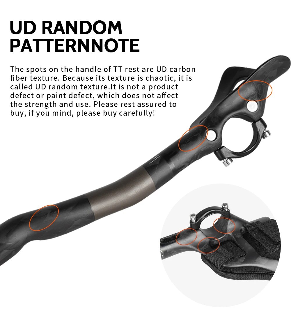 TOSEEK Carbonfaser-Lenker TT Rest Handlebar 31,8 mm Fahrrad TT Rest Relax Lenkerenden für TT Rennrad MTB Fahrradteile Zubehör – Detail 11