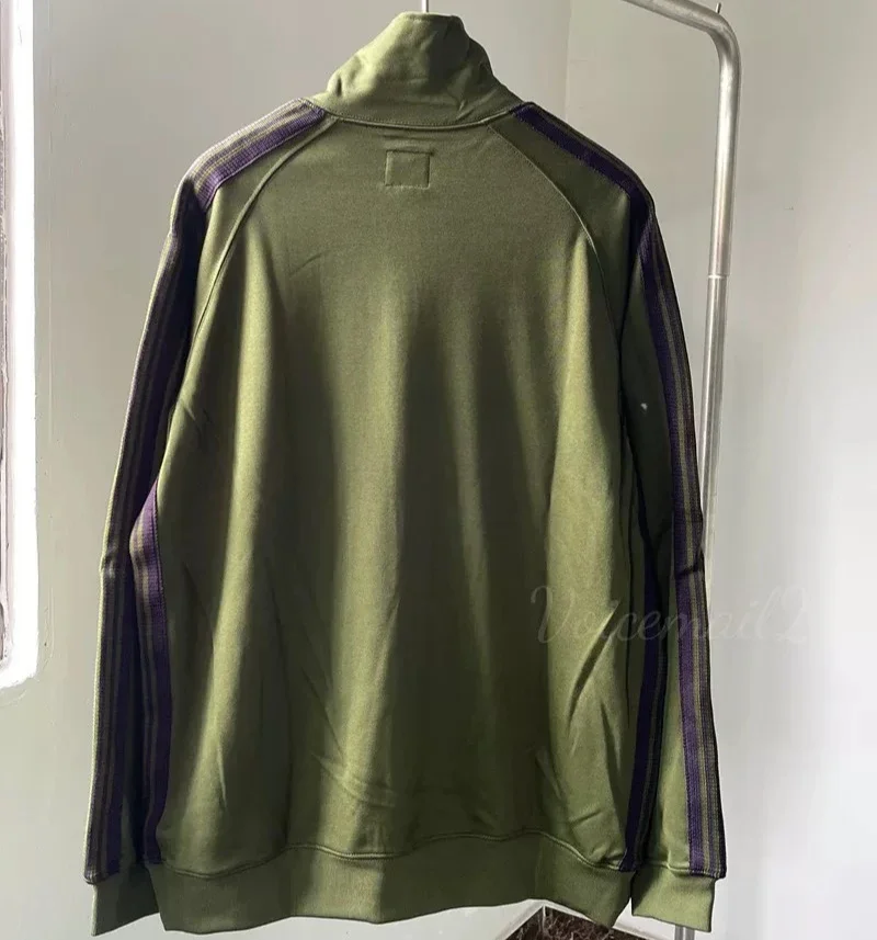 24ss Classic Butterfly Embroidery Nee dles Stripes Jackets Men Women 1:1 AWGE Track Jacket With Tags 3