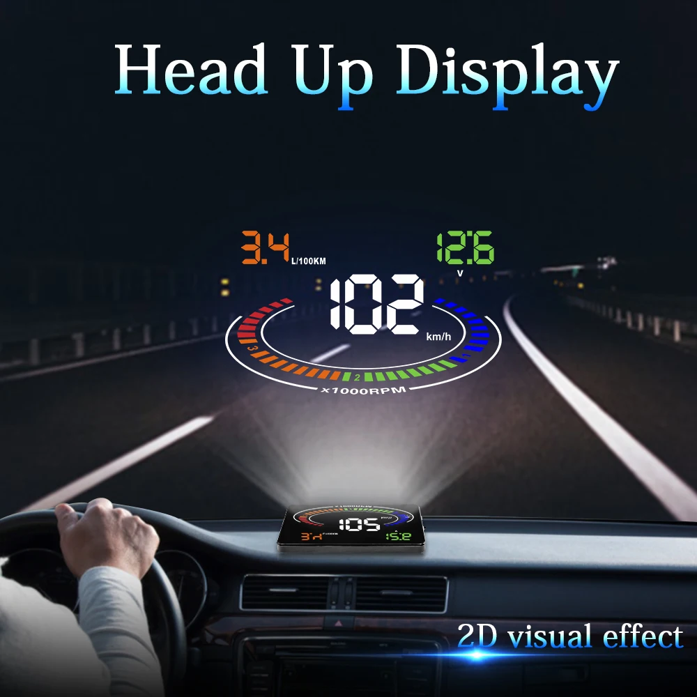 ZQKJ E300 OBD2 HUD Head Up Display Автоматический спидометр Температура воды Расход топлива Цифровые датчики Электронные аксессуары