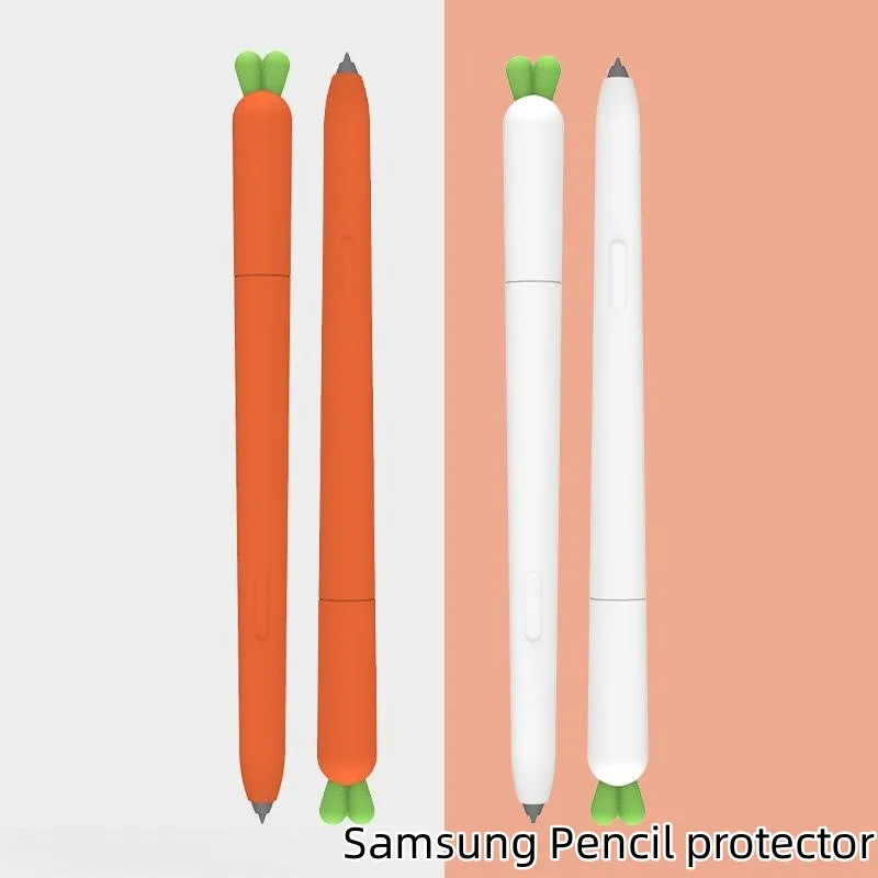Estojo de Silicone para Lápis Tablet Touch Stylus Pen Cover Cartoon Cute Carrot para Samsung Galaxy Tab s6 Lite s7 fe s8 Ultra s9 Plus