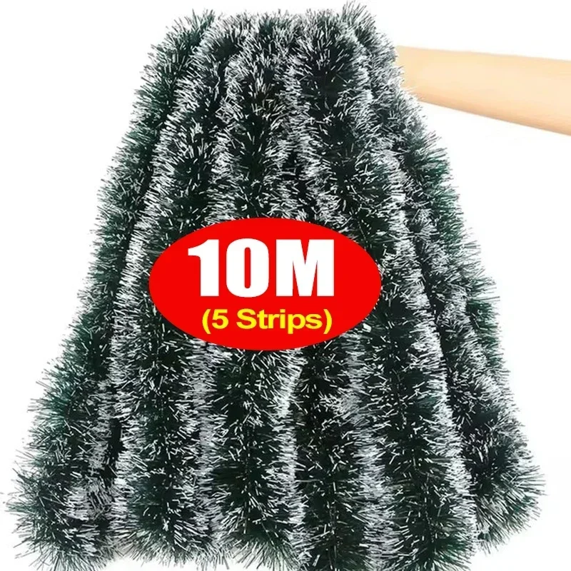 thumbnail image 1 of 60/2M Christmas Tinsel Ribbons Garland Green Cane Wreath Xmas Tree Hanging Pendent Ornaments Wedding Party Home Decor Supplies, 1 of 5