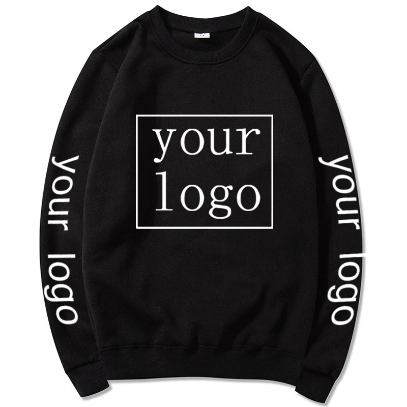 2024 Student Casual Custom Printed Text DIY Crew Neck Hoodies Customized Logo Personalized Pullovers Your Photo Logo Sweatshirt
