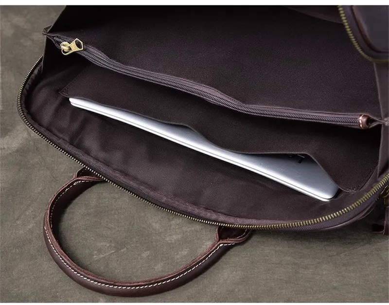 PNDME business vintage handmade genuine leather men's large briefcase designer luxury real cowhide women's computer handbag