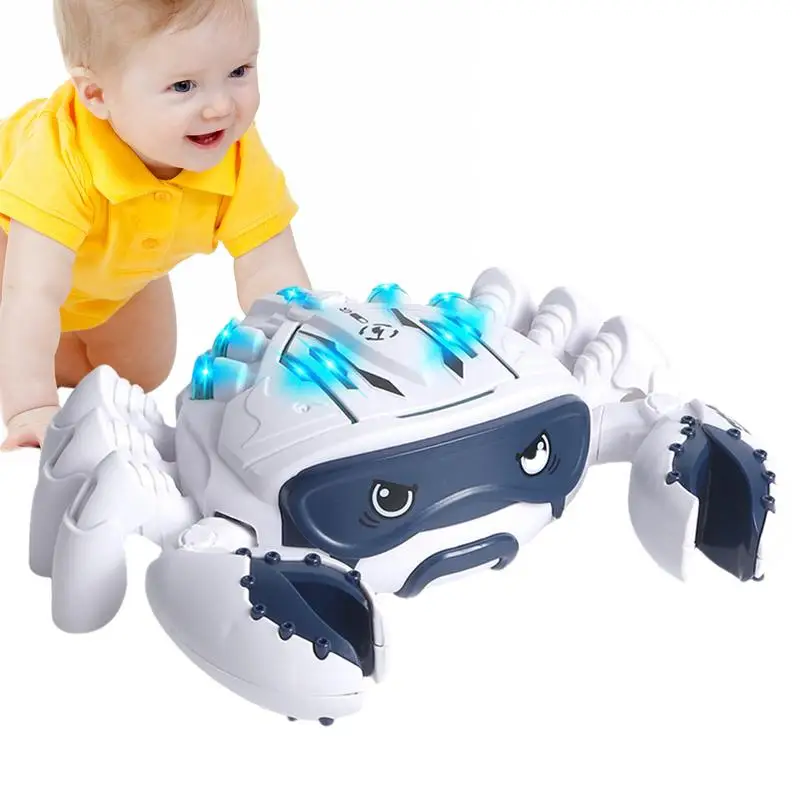 

Crab Crawling Toy Mechanical Crab Electric Toy Crab With Light And Music Universal Wheel Automatically Avoid Obstacles Gift For