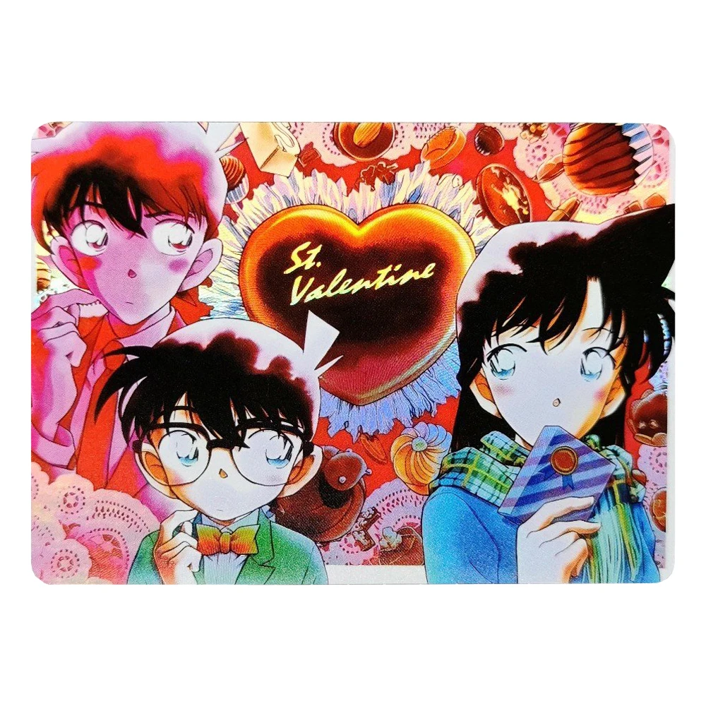 

Conan Refractive Relief Flash Card Rachel Moore Jimmy Kudo Valentine's Day Series Classic Anime Game Collection Cards Gift Toys