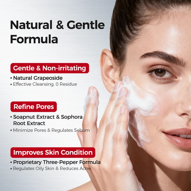 Amino Acid Korean Facial Cleanser with Salicylic Acid – Deep Cleansing, Oil Balance, Help with Pore Tighten, Acne & Blackheads 2