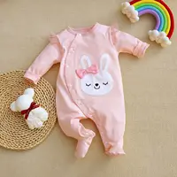 0-12Months cute Baby Rompers Newborn Girls 100%Cotton Clothes of Long Sheeve Infant Clothing Pajamas Overalls 2