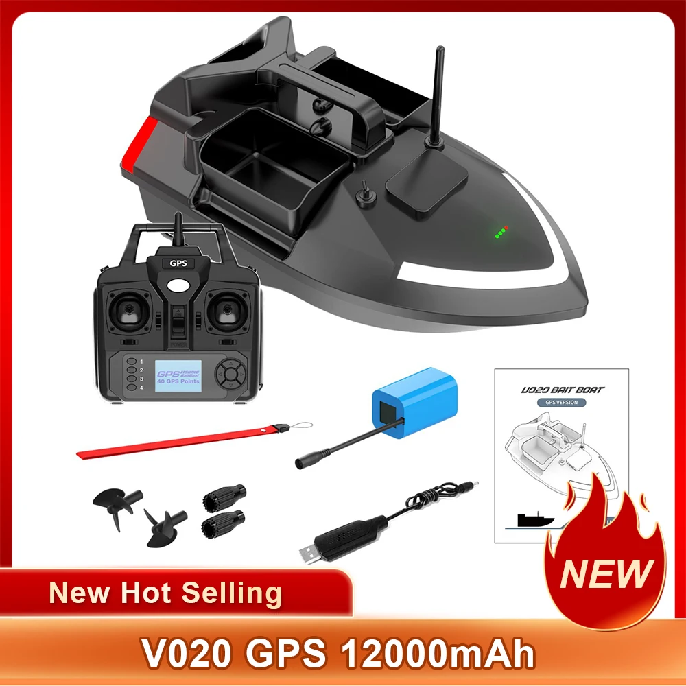 V020 GPS Fishing Bait Boat Automatic RC Bait Boat 500M Remote Range