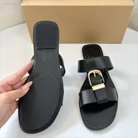 2026 Women Summer Flat Sandals Fashion Metal Buckle Strap Zapatos De Muje Brand Open Toe Casual Beach Roman Shoes for Ladies - Image 4