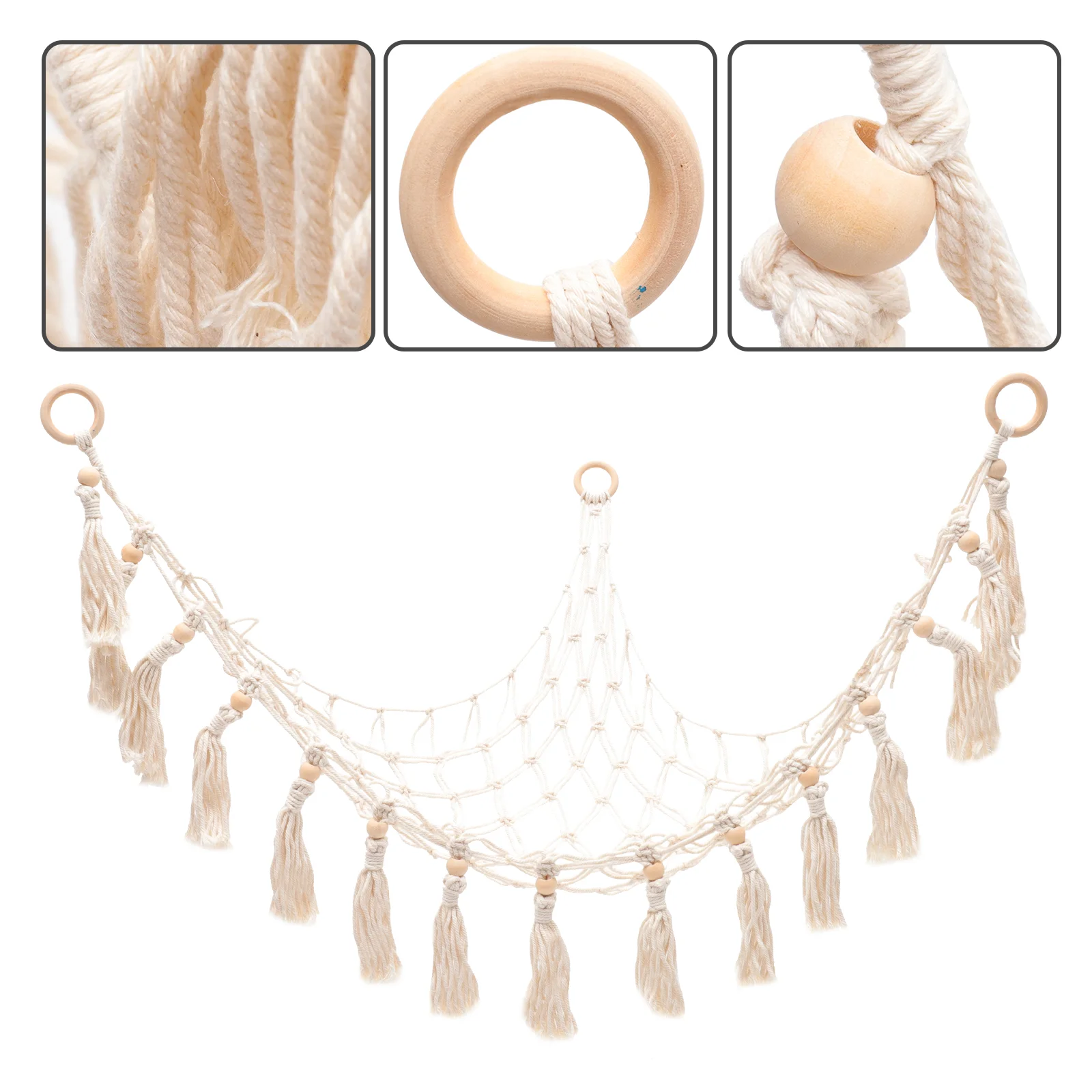 

Toy Hammock Stuffed Animals Toy Storage Net Kids Bedroom Toy Organizer with Tassel