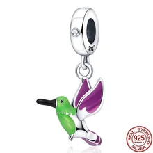 

plata charms of ley 925 Silver Hummingbird Charm Fit Beads Fit Original Pandora Bracelets For Women DIY Jewelry