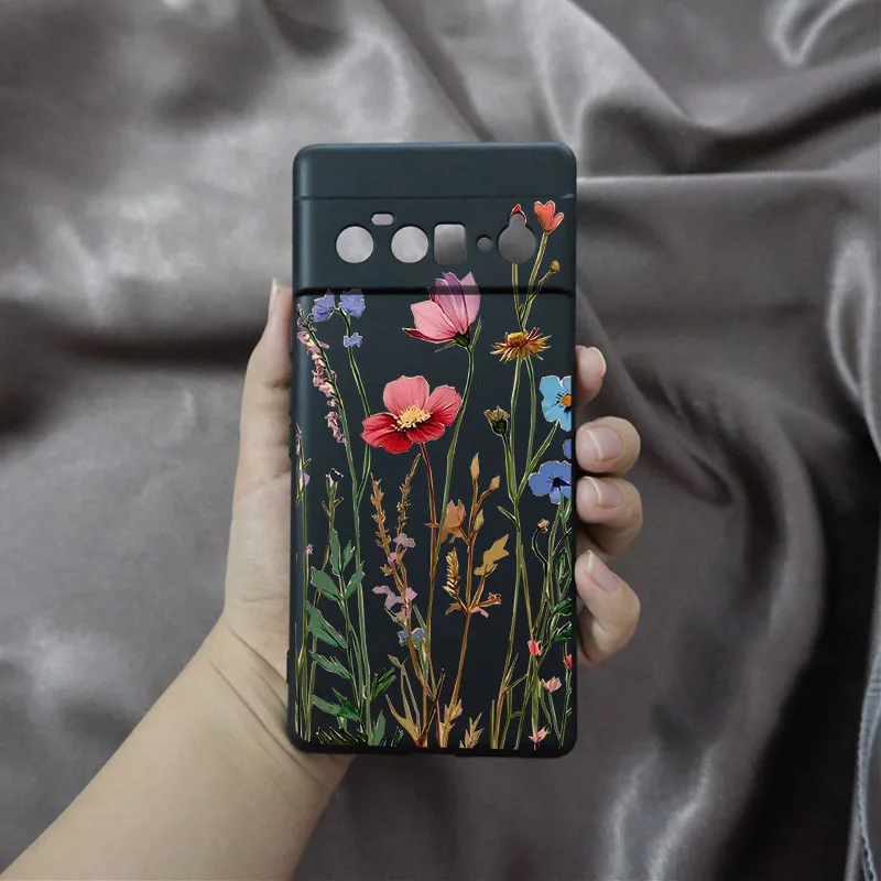 Beautiful Flowers Phone Case For Google Pixel 8A 9 Pro XL 8 Pro 10 7 6A 5G Luxury Floral Pattern Transparent Soft TPU Cover Capa — view 5