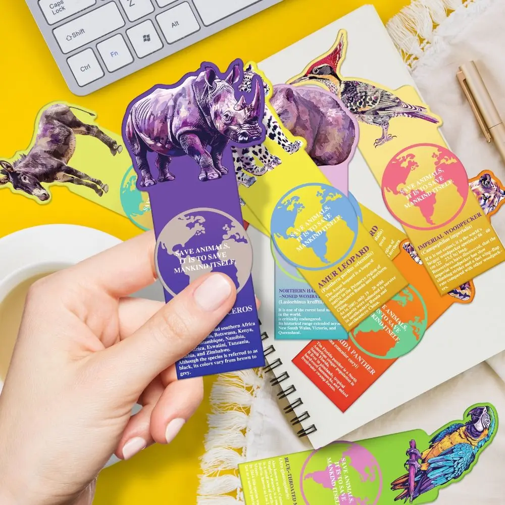 

20PCS Funny Laser Floral Bookmark Paper Personalized Animal Book Marker Reading Cute Shaped Reading Page Holder Book Lovers