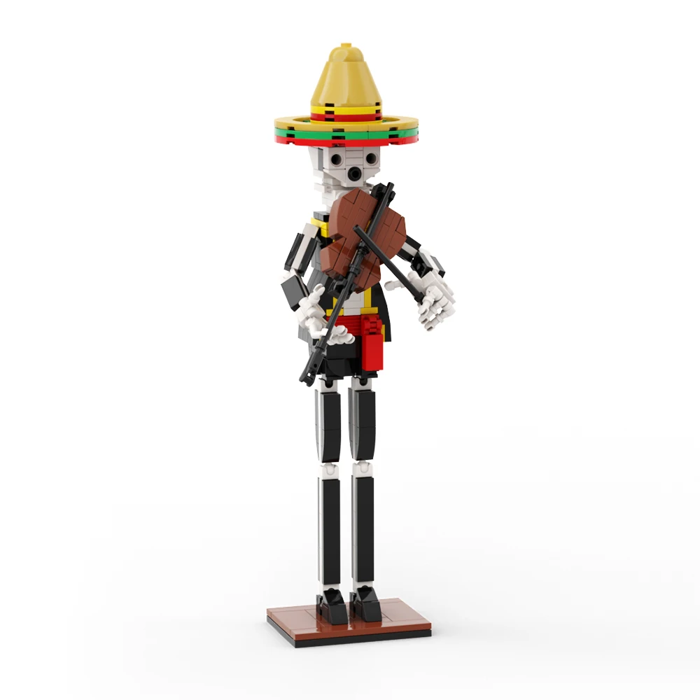 Moc Halloween Tema Musica Deateds Day Band Brickheadzs Building Block Set Violino Performance Model Toy For Children Xams Gift