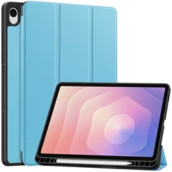 Enhanced Tri - Folding Flip Stand Case with Pencil Holder - Tab S11 2025 11 inch (Sky blue)