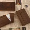 1pc Wooden Card Case Small Portable Wood Magnetic Closure Credit ID Card Storage Business Card Holder Handbag Purses Pocket 1