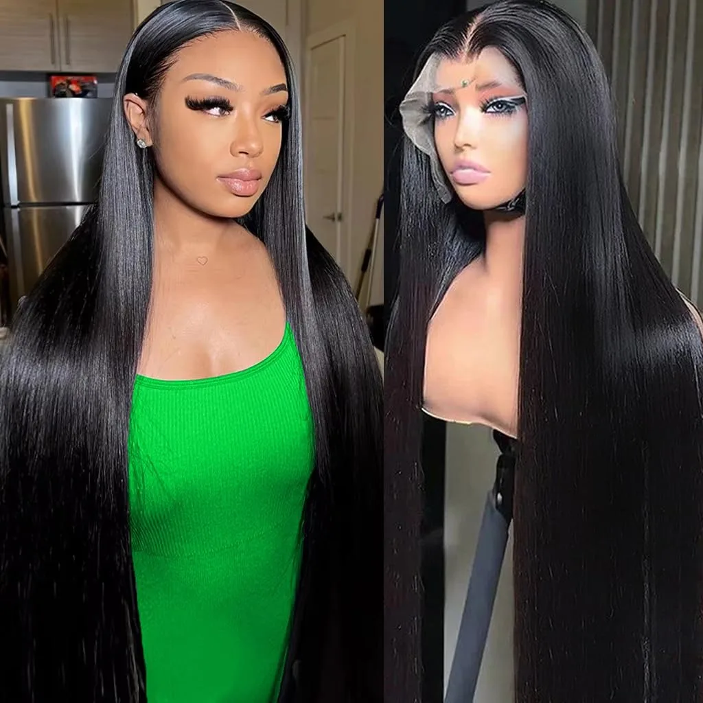 Straight 13x4 Lace Front Wigs Human Hair Wig 200% Density 30 40 Inch 13x6 HD Transparent Lace Frontal Human Hair Wigs For Women 2