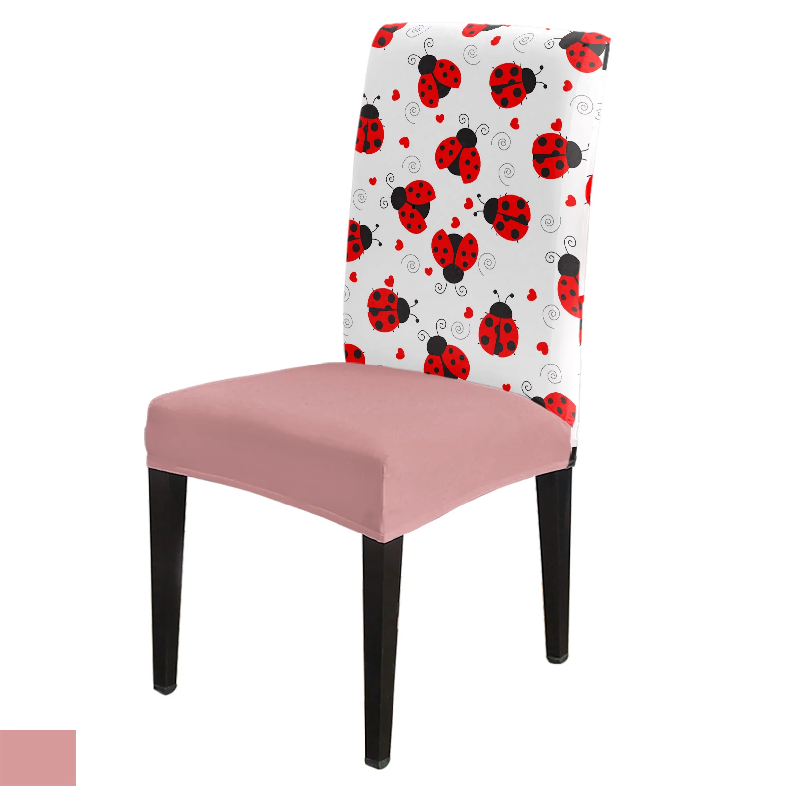 

Ladybug Love Heart Dotted Texture Dining Chair Cover 4/6/8PCS Spandex Elastic Chair Slipcover Case for Wedding Home Dining Room