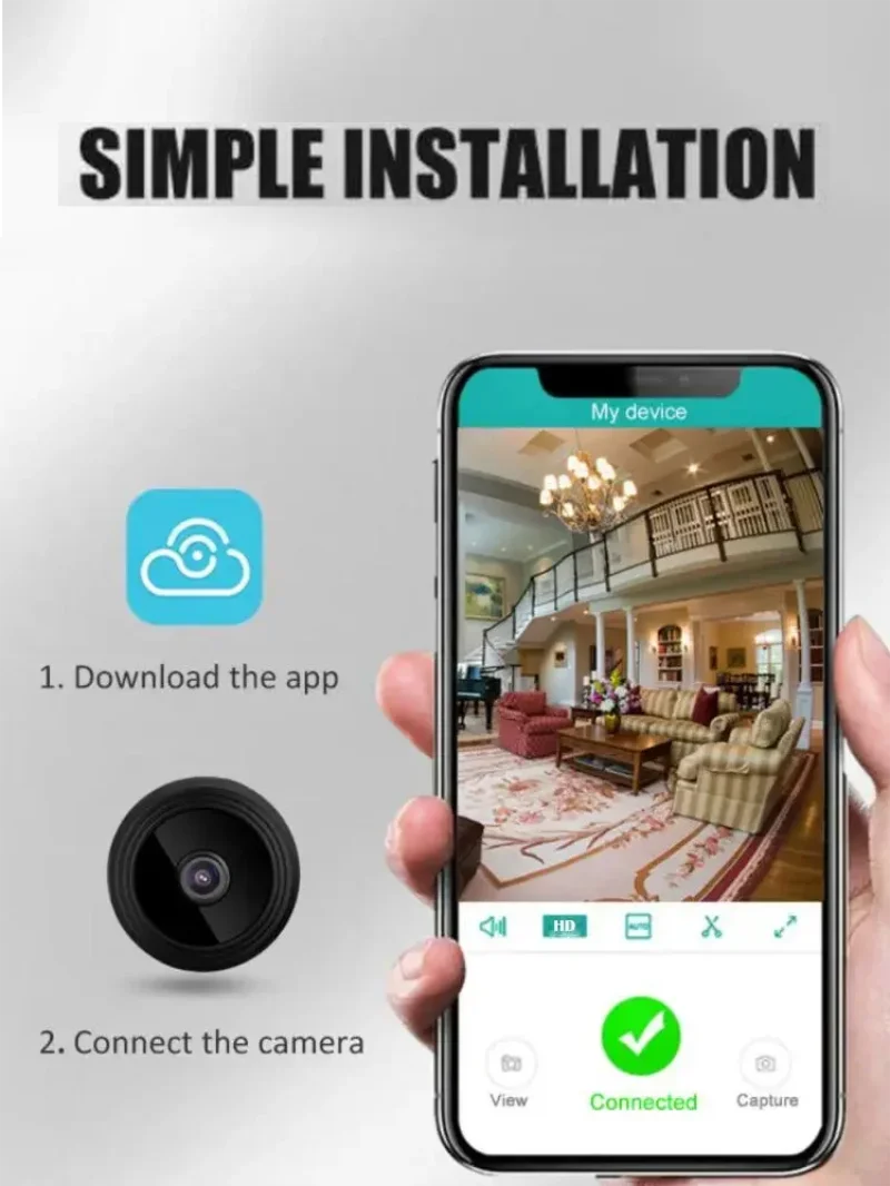 Description Picture 3 of itemA9 1080P HD Mini Camera Night Version Wireless Monitor Camcorders Intelligent Home Security IP WiFi Camera Mobile Remote App