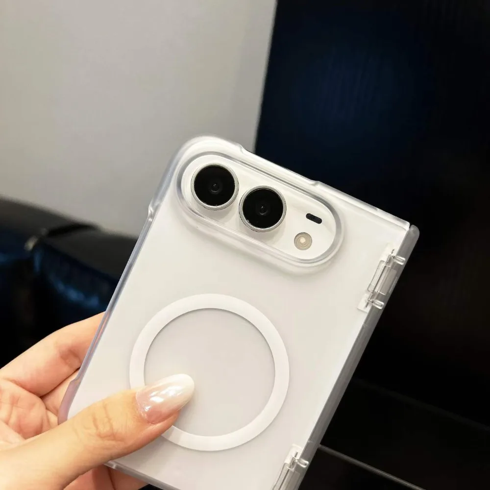 Luxury Translucent Frosted Magnetic Case with Hinge Protection & Shockproof Matte Finish