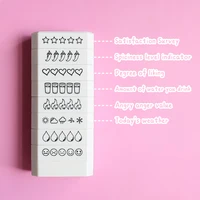 8-layer Stamp 5 Star Rating Mood Rating Weather Rating Book Rating Food Rating Check Box Checklist Planner Scrapbooking Stamp 5