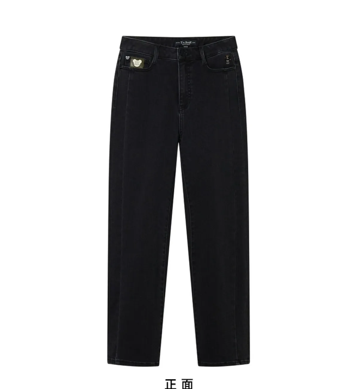 

Winter Thick Fabric Fashion Women Pants RL Style Embroidery Kawaii Black/Blue Color Lady Jeans Ripped Jeans for Women